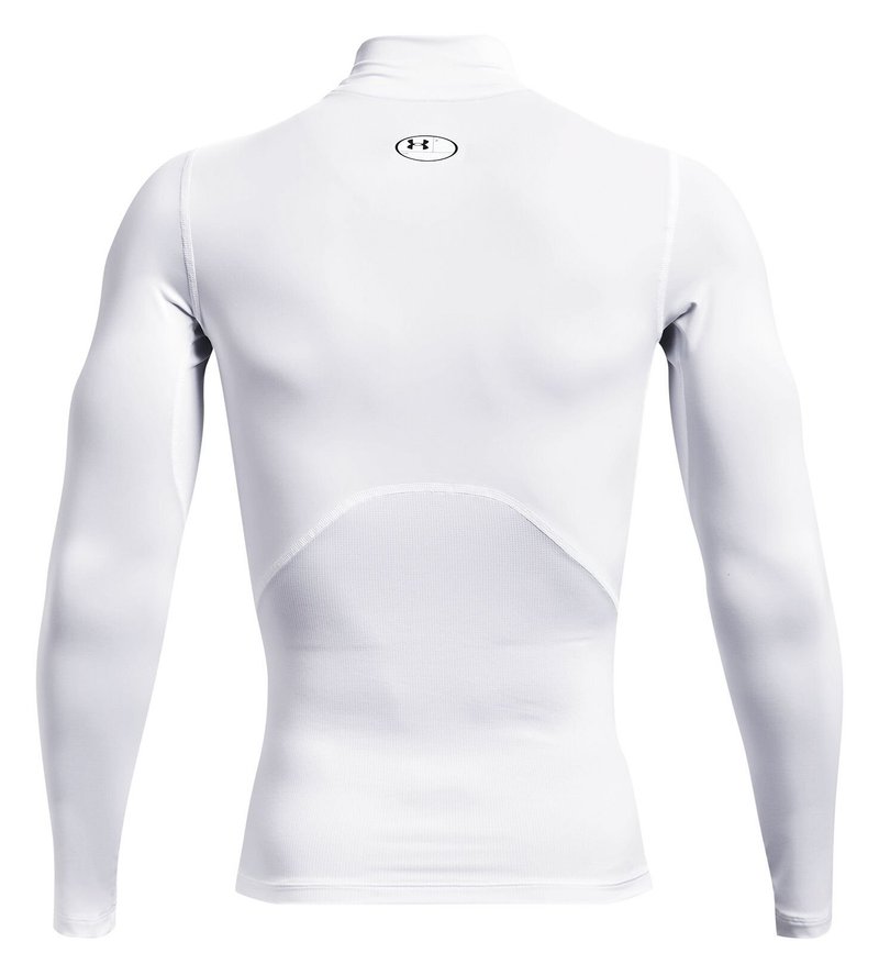 Under Armour HeatGear Comp Mock Herren Kompressions-Langarmshirt, weiß/schwarz