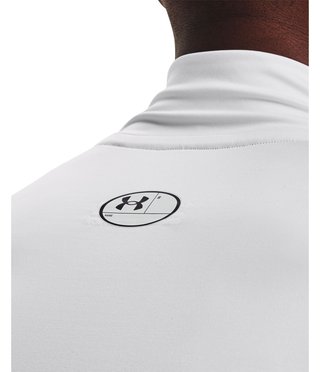 Under Armour HeatGear Comp Mock Herren Kompressions-Langarmshirt, weiß/schwarz