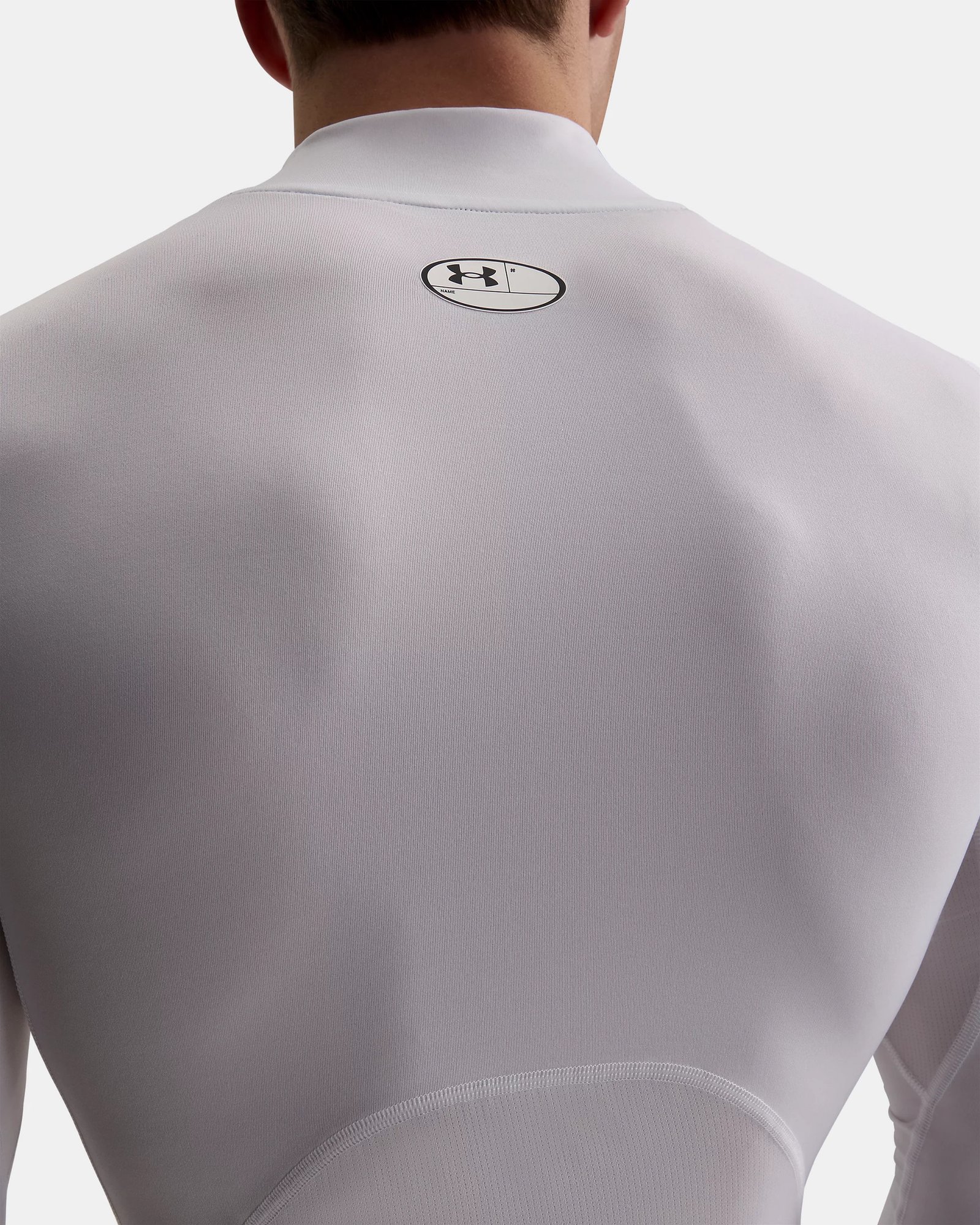 Under Armour HeatGear Comp Mock Herren Kompressions-Langarmshirt, weiß/schwarz