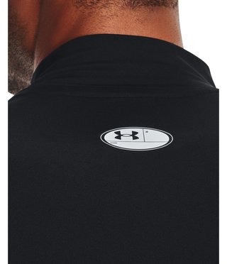 Under Armour HeatGear Comp Mock Herren Kompressions-Langarmshirt, schwarz/weiß