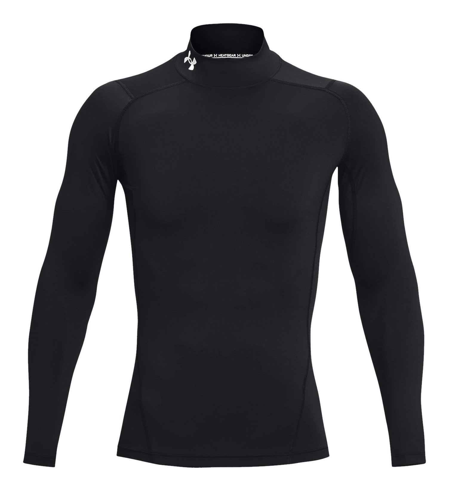Under Armour HeatGear Comp Mock Herren Kompressions-Langarmshirt, schwarz/weiß