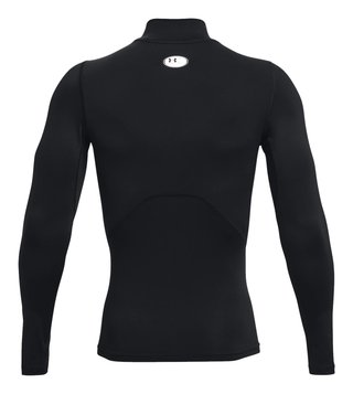Under Armour HeatGear Comp Mock Herren Kompressions-Langarmshirt, schwarz/weiß