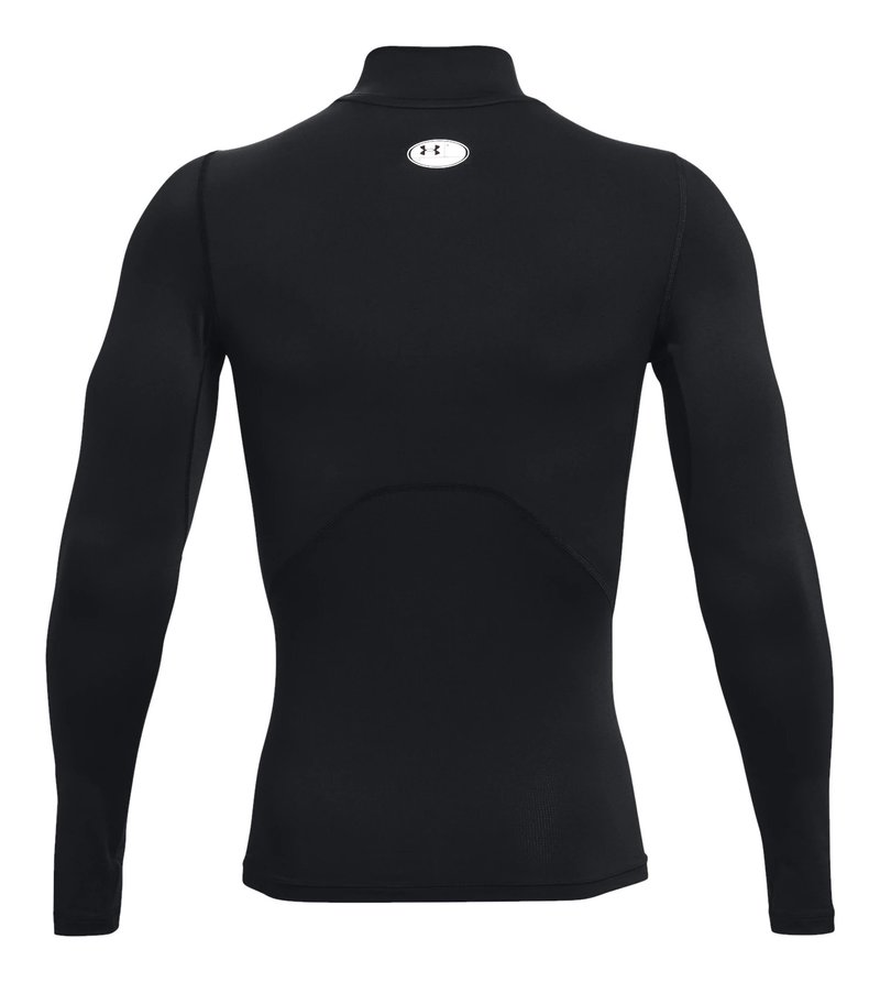 Under Armour HeatGear Comp Mock Herren Kompressions-Langarmshirt, schwarz/weiß