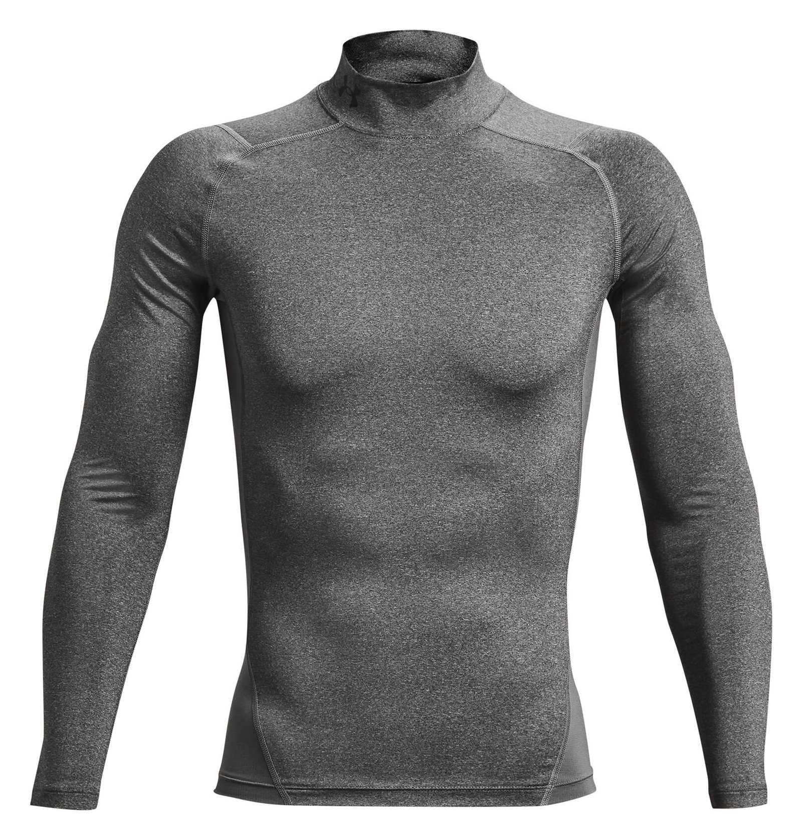 Under Armour HeatGear Comp Mock Herren Kompressions-Langarmshirt, carbon heather/schwarz