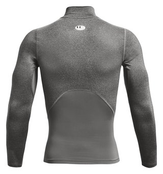 Under Armour HeatGear Comp Mock Herren Kompressions-Langarmshirt, carbon heather/schwarz