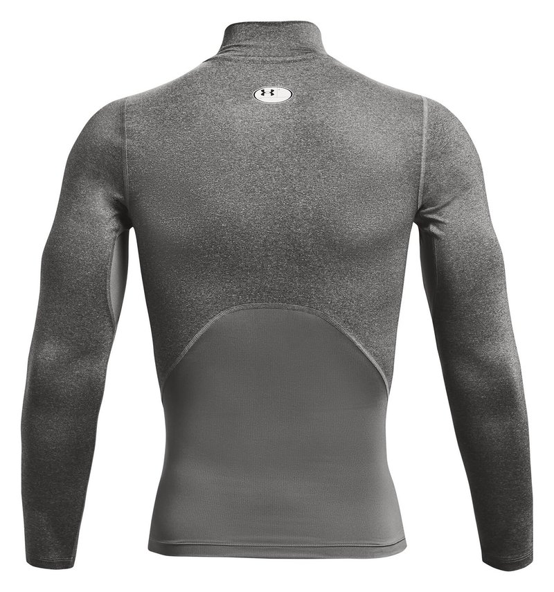Under Armour HeatGear Comp Mock Herren Kompressions-Langarmshirt, carbon heather/schwarz