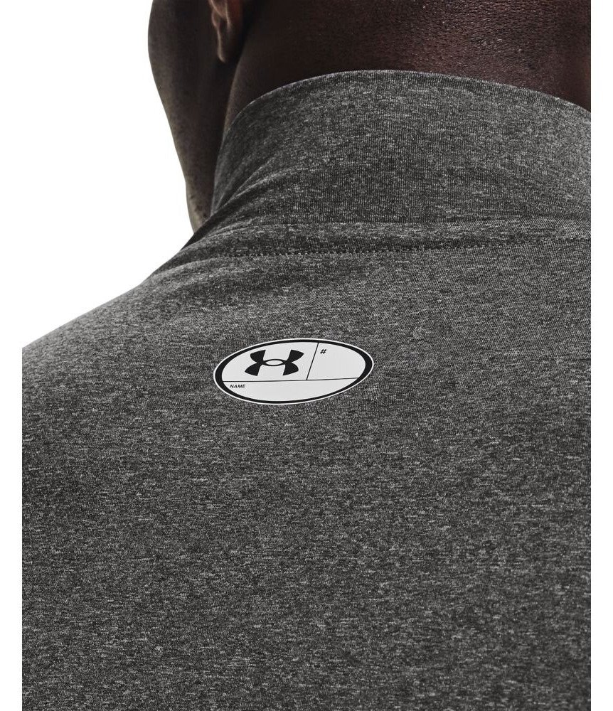 Under Armour HeatGear Comp Mock Herren Kompressions-Langarmshirt, carbon heather/schwarz