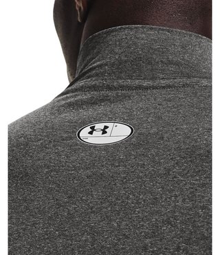 Under Armour HeatGear Comp Mock Herren Kompressions-Langarmshirt, carbon heather/schwarz