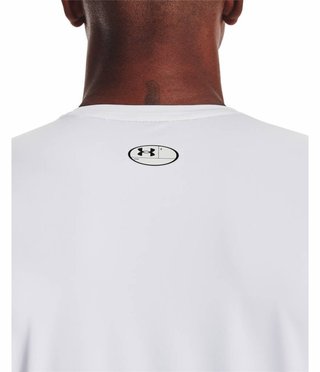 Under Armour HG Fitted SS Herren T-Shirt, weiß/schwarz