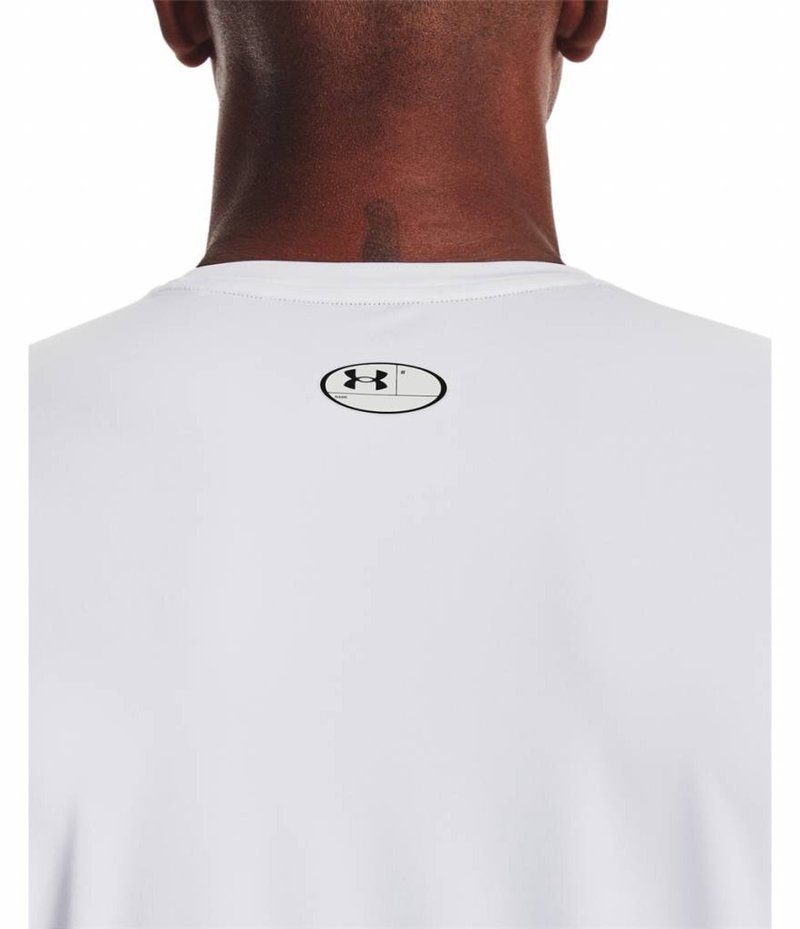 Under Armour HG Fitted SS Herren T-Shirt, weiß/schwarz