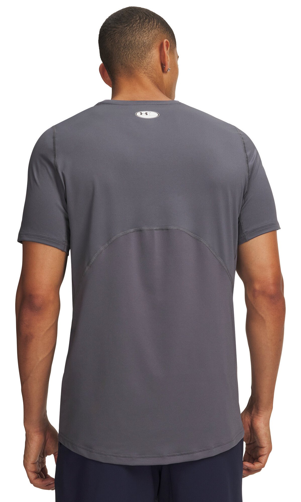 Under Armour HeatGear Fitted S Herren T-Shirt, castlerock/weiß