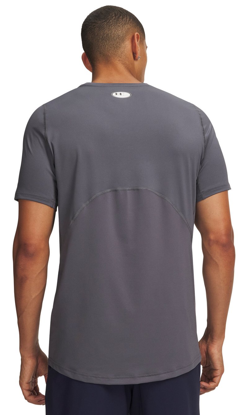 Under Armour HeatGear Fitted S Herren T-Shirt, castlerock/weiß