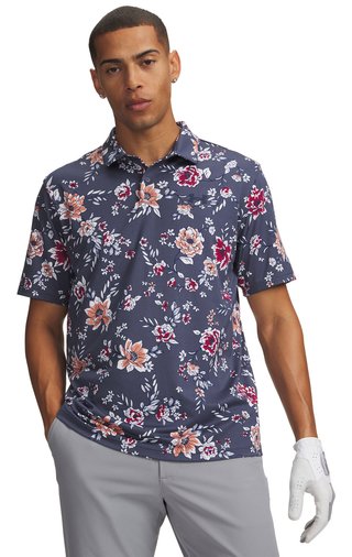 Under Armour Matchplay Printed Herren Polo, downpour gray