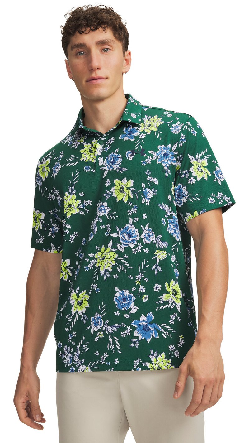 Under Armour Matchplay Printed Herren Polo, campus ivy
