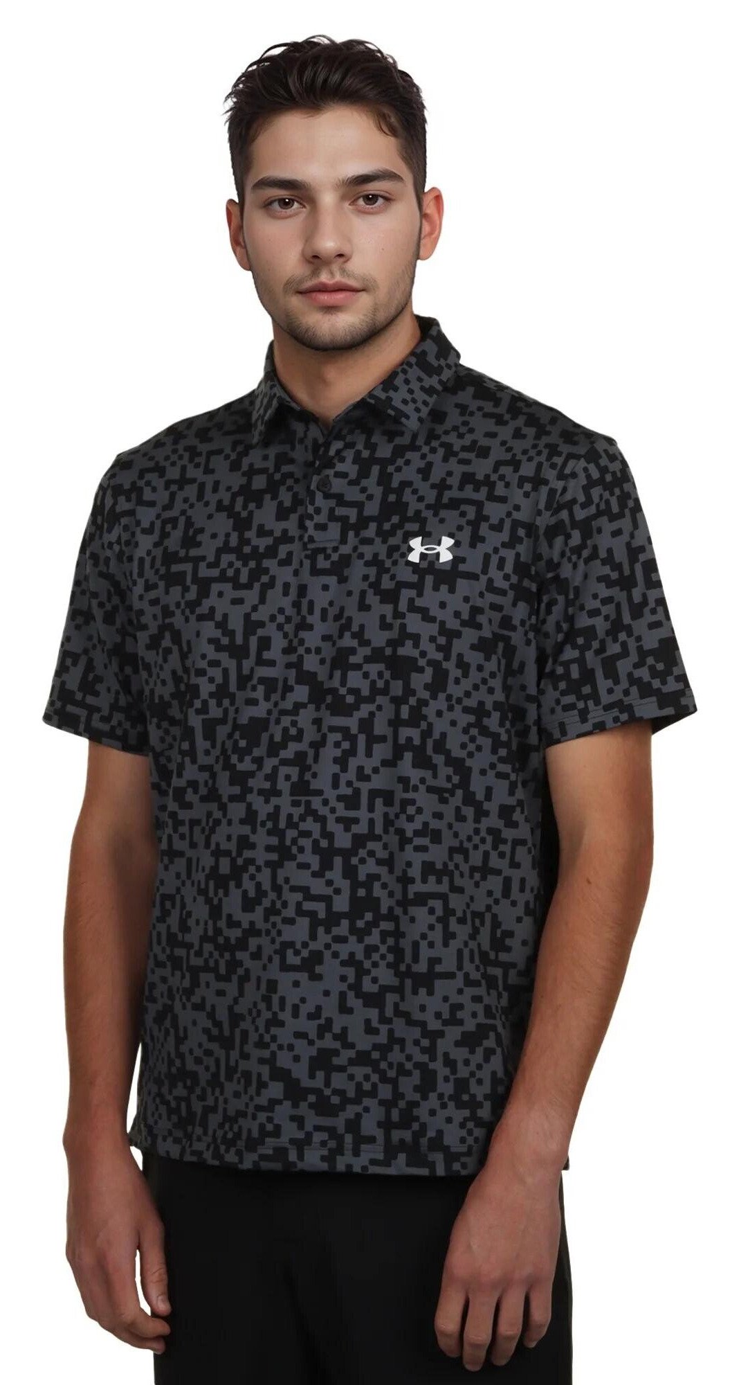 Under Armour T2G Printed Herren Polo, schwarz/castlerock