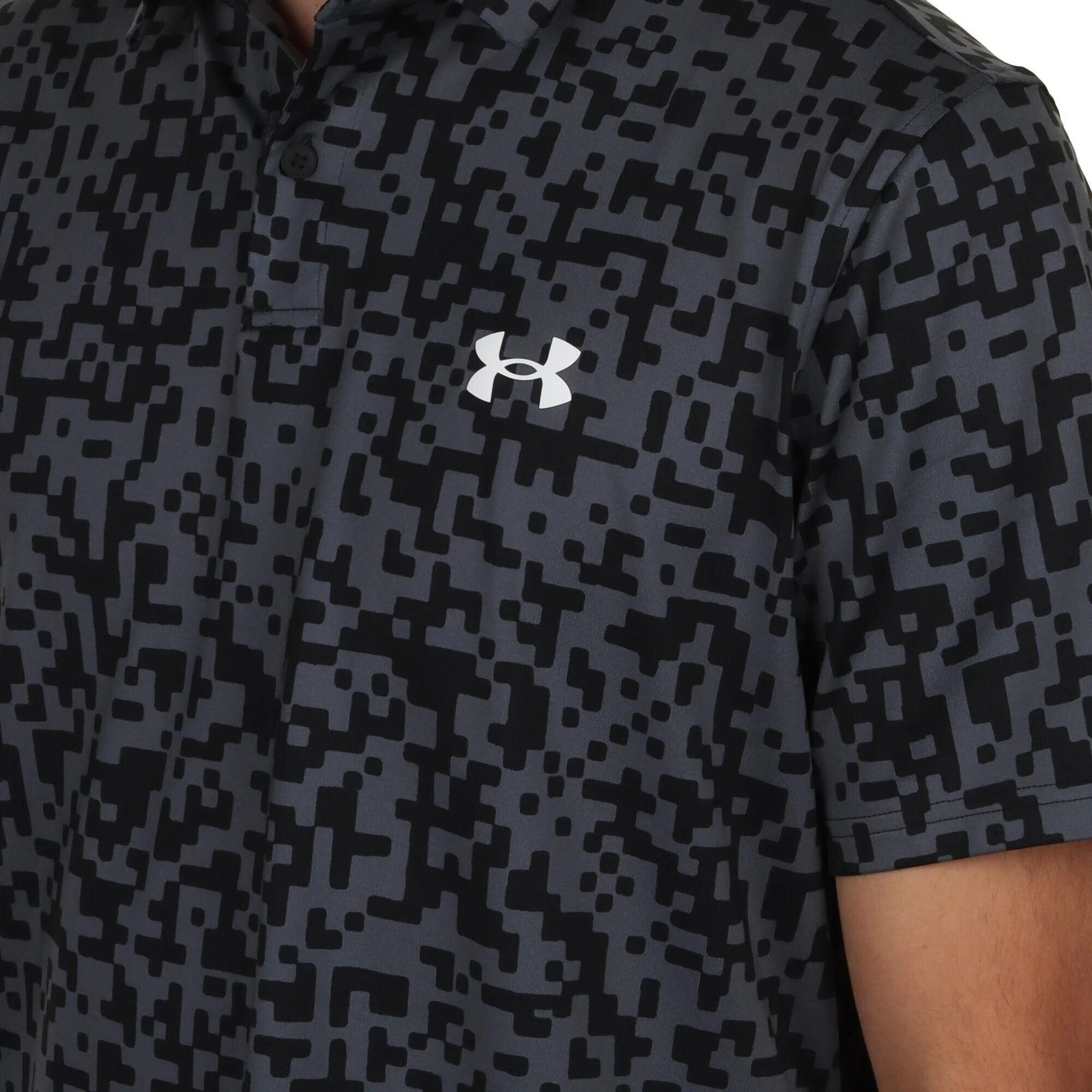 Under Armour T2G Printed Herren Polo, schwarz/castlerock