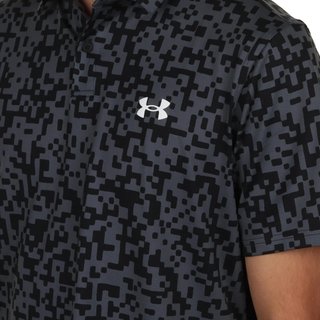 Under Armour T2G Printed Herren Polo, schwarz/castlerock