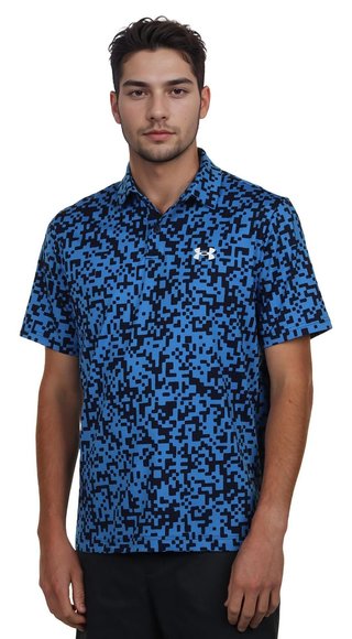 Under Armour T2G Printed Herren Polo, blue atlantis