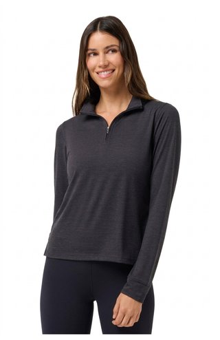Travis Mathew Skyloft Light Zip longsleeve Damen Polo, heather black