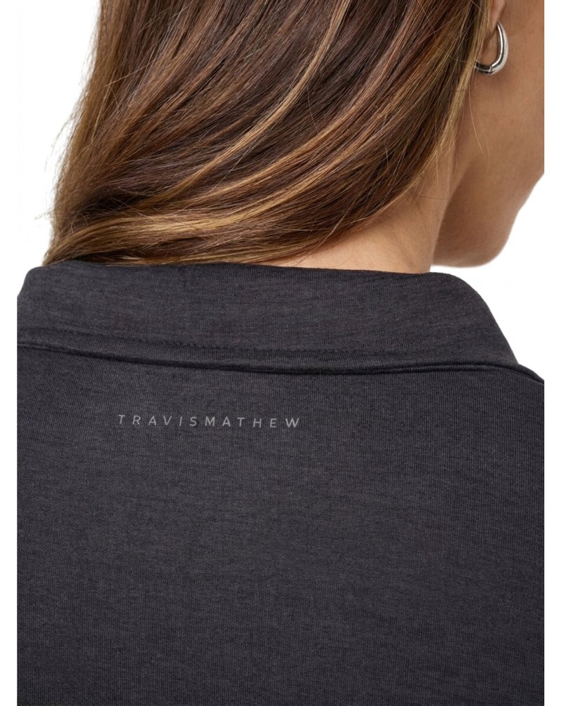 Travis Mathew Skyloft Light Zip longsleeve Damen Polo, heather black