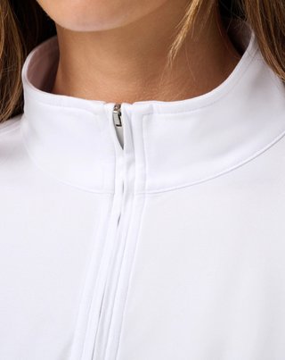 Travis Mathew Skyloft Light Zip longsleeve Damen Polo, weiß