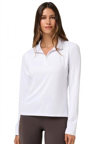 Travis Mathew Skyloft Light Zip longsleeve Damen Polo, weiß