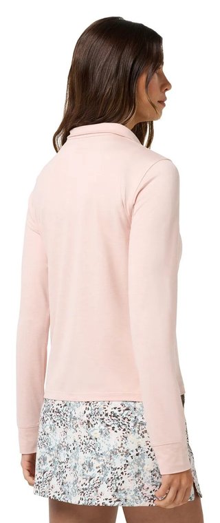 Travis Mathew Skyloft Light Zip longsleeve Damen Polo, heather blush pink