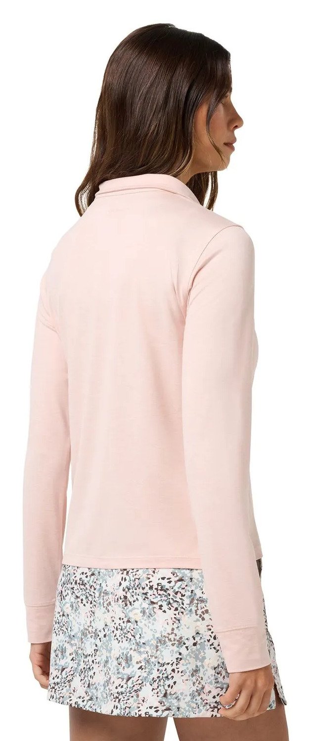 Travis Mathew Skyloft Light Zip longsleeve Damen Polo, heather blush pink