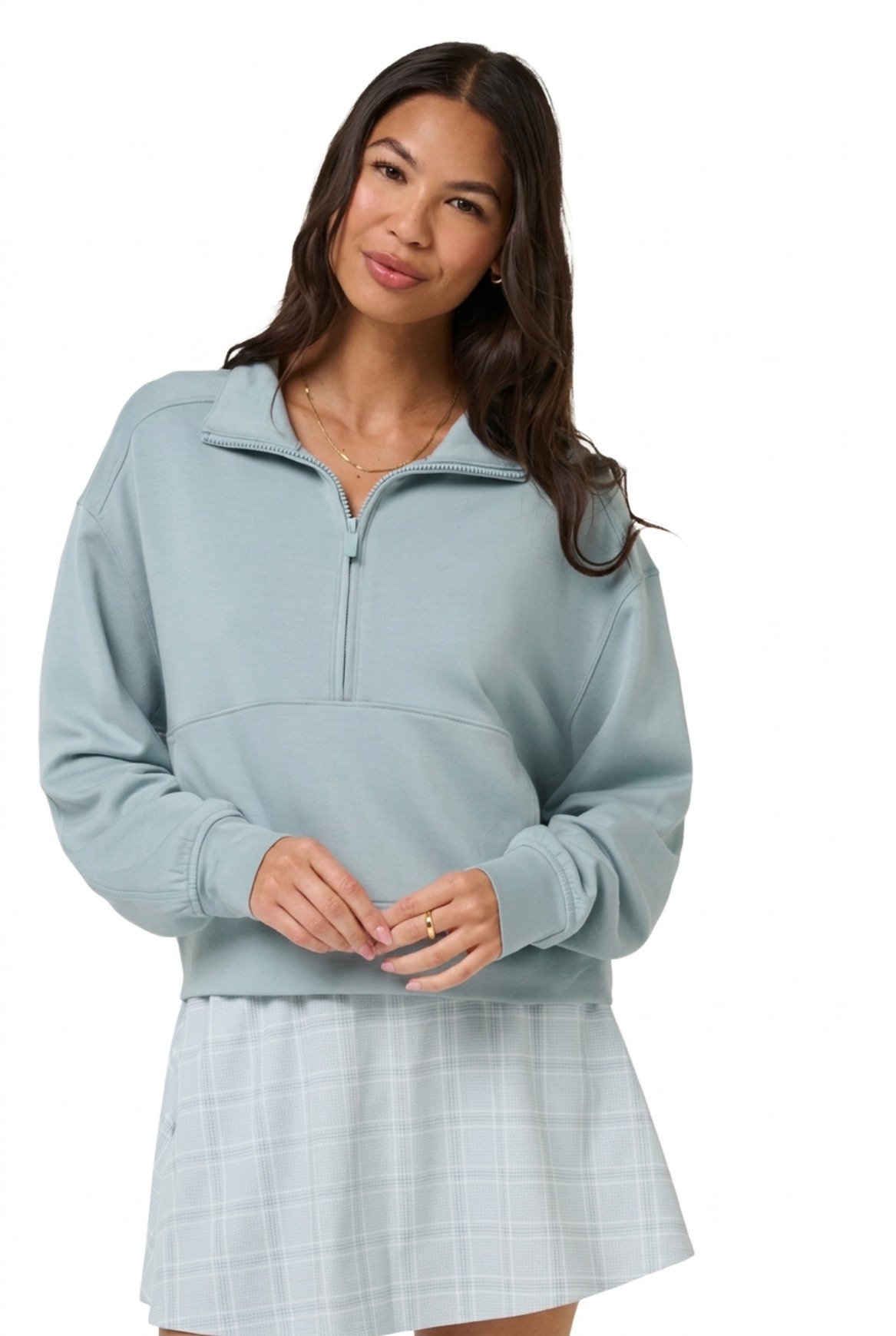 Travis Mathew Skyloft Soft Half Zip Pullover Damen Sweatshirt, slate