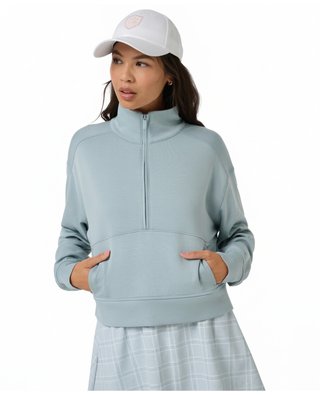 Travis Mathew Skyloft Soft Half Zip Pullover Damen Sweatshirt, slate