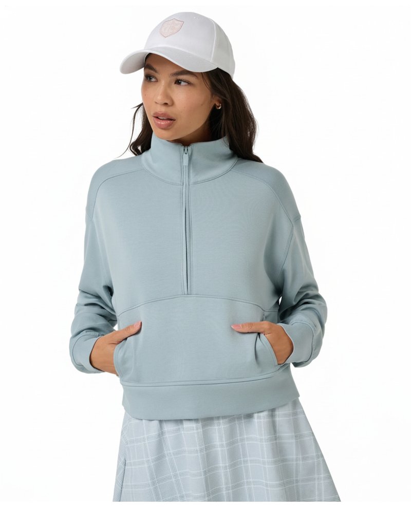Travis Mathew Skyloft Soft Half Zip Pullover Damen Sweatshirt, slate