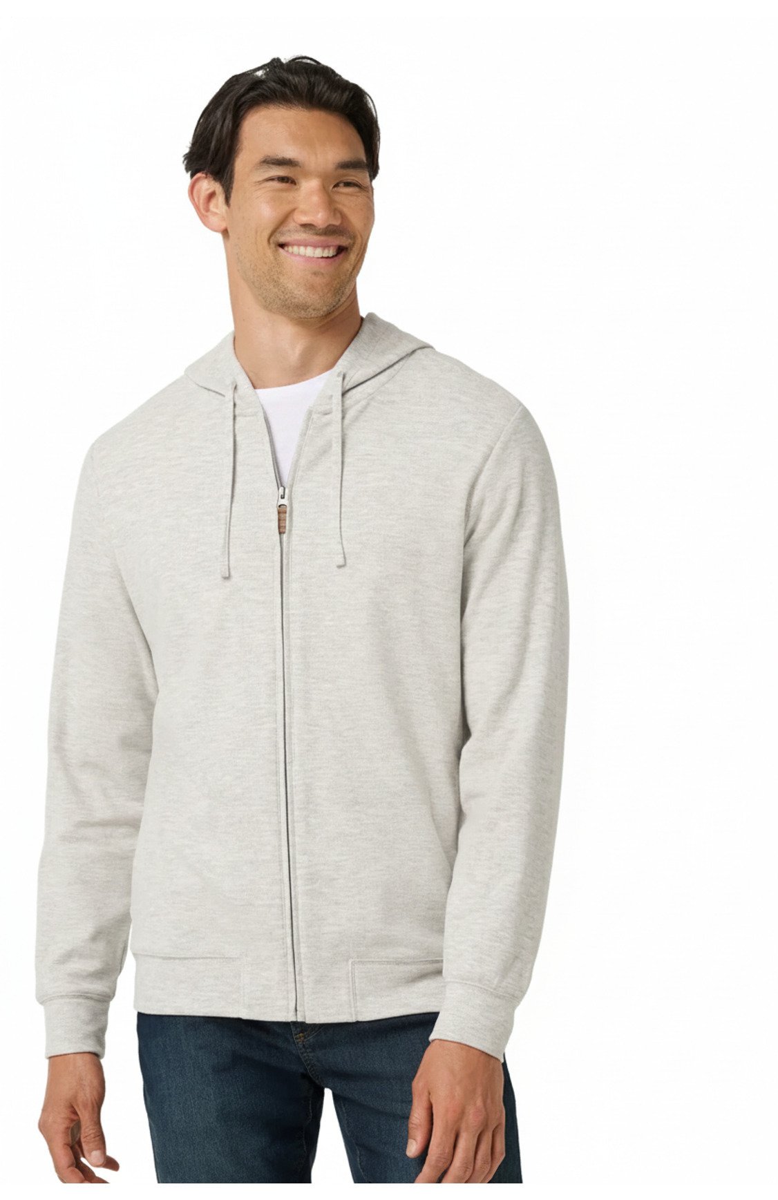 Travis Mathew Cloud Sweater Full Zip Herren Kapuzenpullover, heather grey