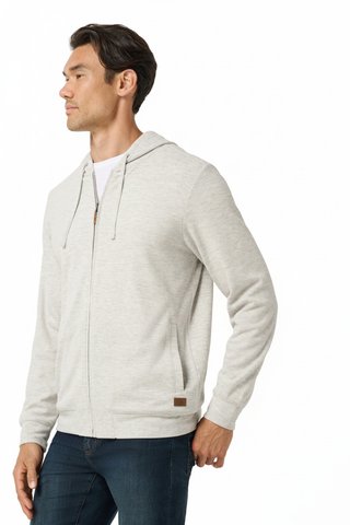 Travis Mathew Cloud Sweater Full Zip Herren Kapuzenpullover, heather grey