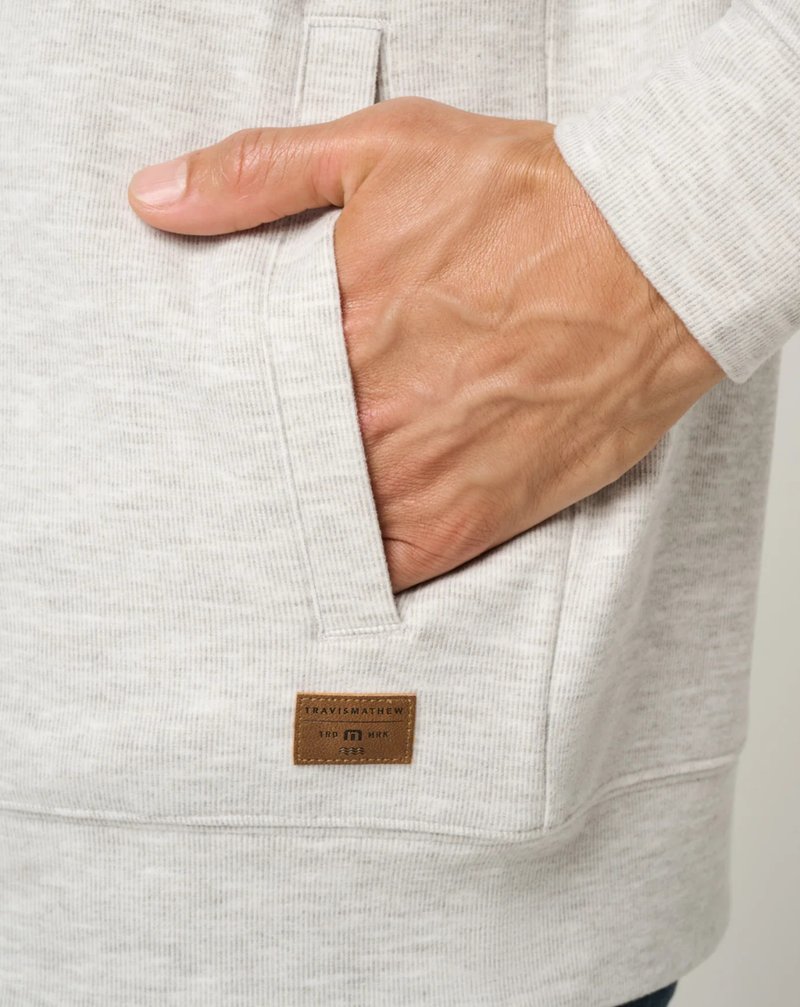 Travis Mathew Cloud Sweater Full Zip Herren Kapuzenpullover, heather grey