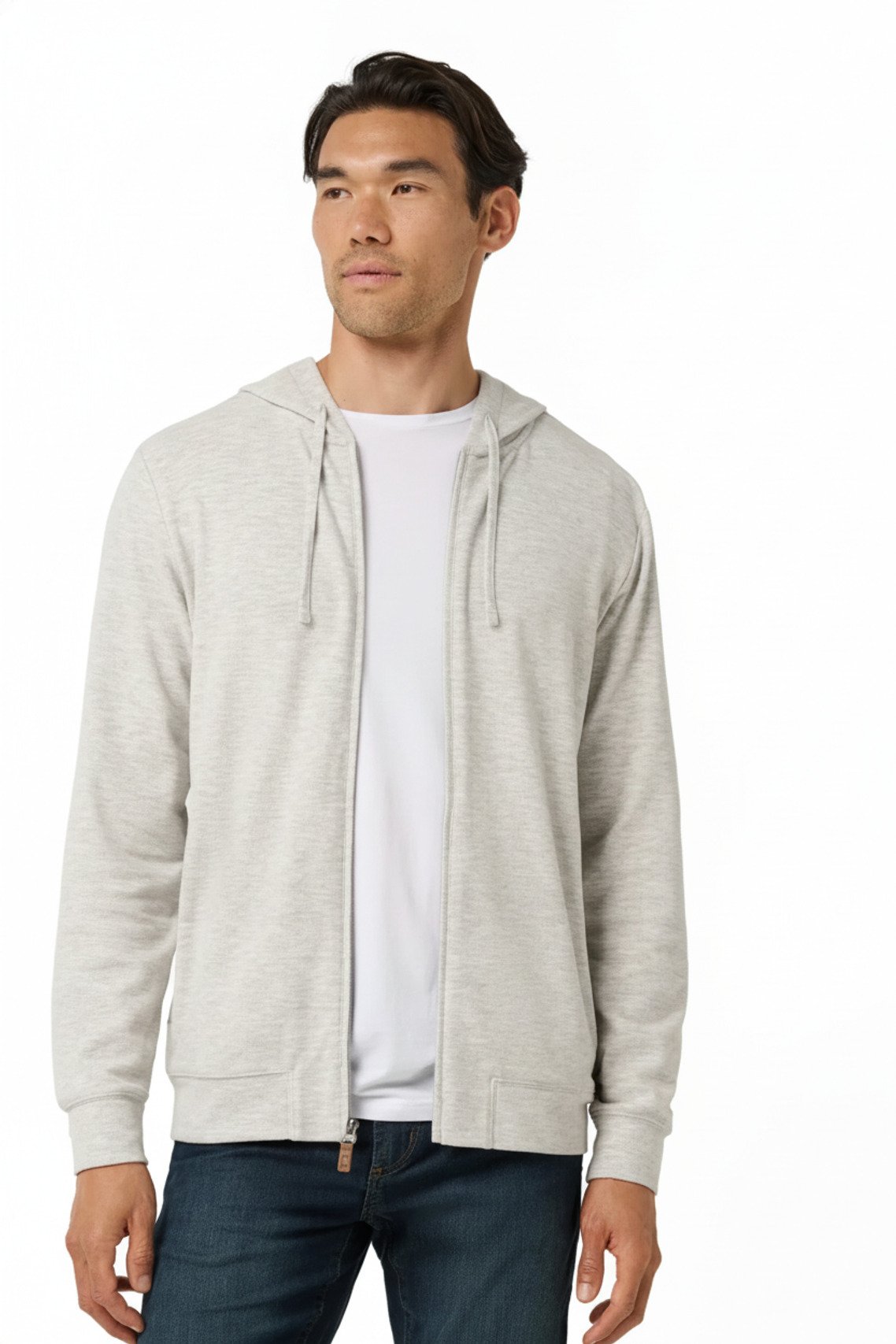 Travis Mathew Cloud Sweater Full Zip Herren Kapuzenpullover, heather grey