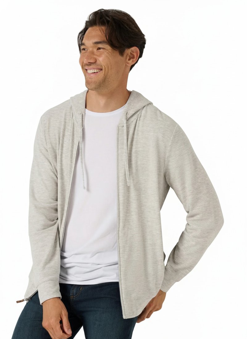Travis Mathew Cloud Sweater Full Zip Herren Kapuzenpullover, heather grey