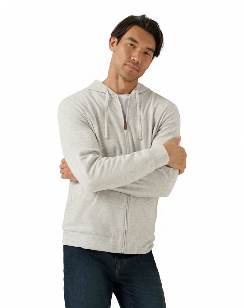 Travis Mathew Cloud Sweater Full Zip Herren Kapuzenpullover, heather grey