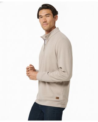 Travis Mathew Cloud Herren Pullover 1/4 zip, heather roasted cashew