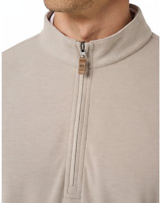 Travis Mathew Cloud Herren Pullover 1/4 zip, heather roasted cashew