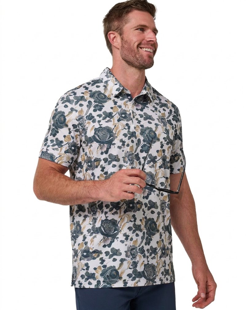 Travis Mathew Featherweight Villa Herren Polo, weiß