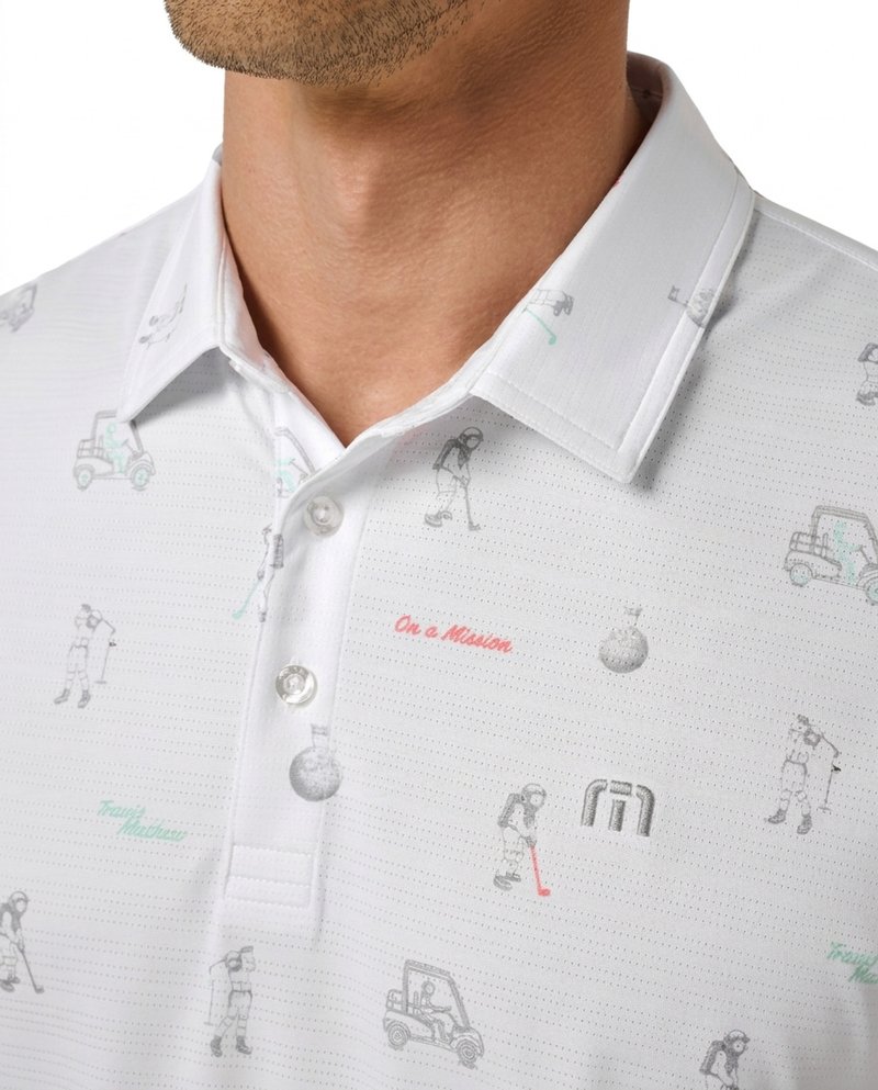 Travis Mathew On A Mission Herren Polo, weiß