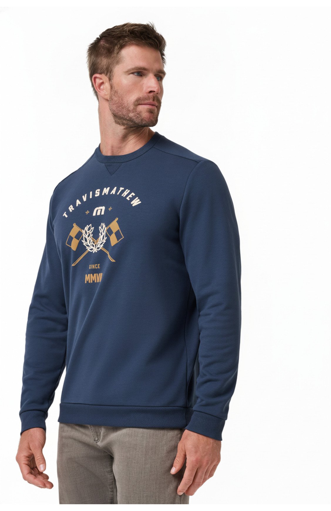 Travis Mathew TM Varsity Club Crew Herren Sweatshirt, total eclipse