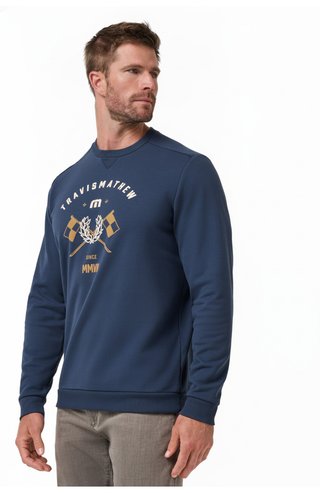 Travis Mathew TM Varsity Club Crew Herren Sweatshirt, total eclipse