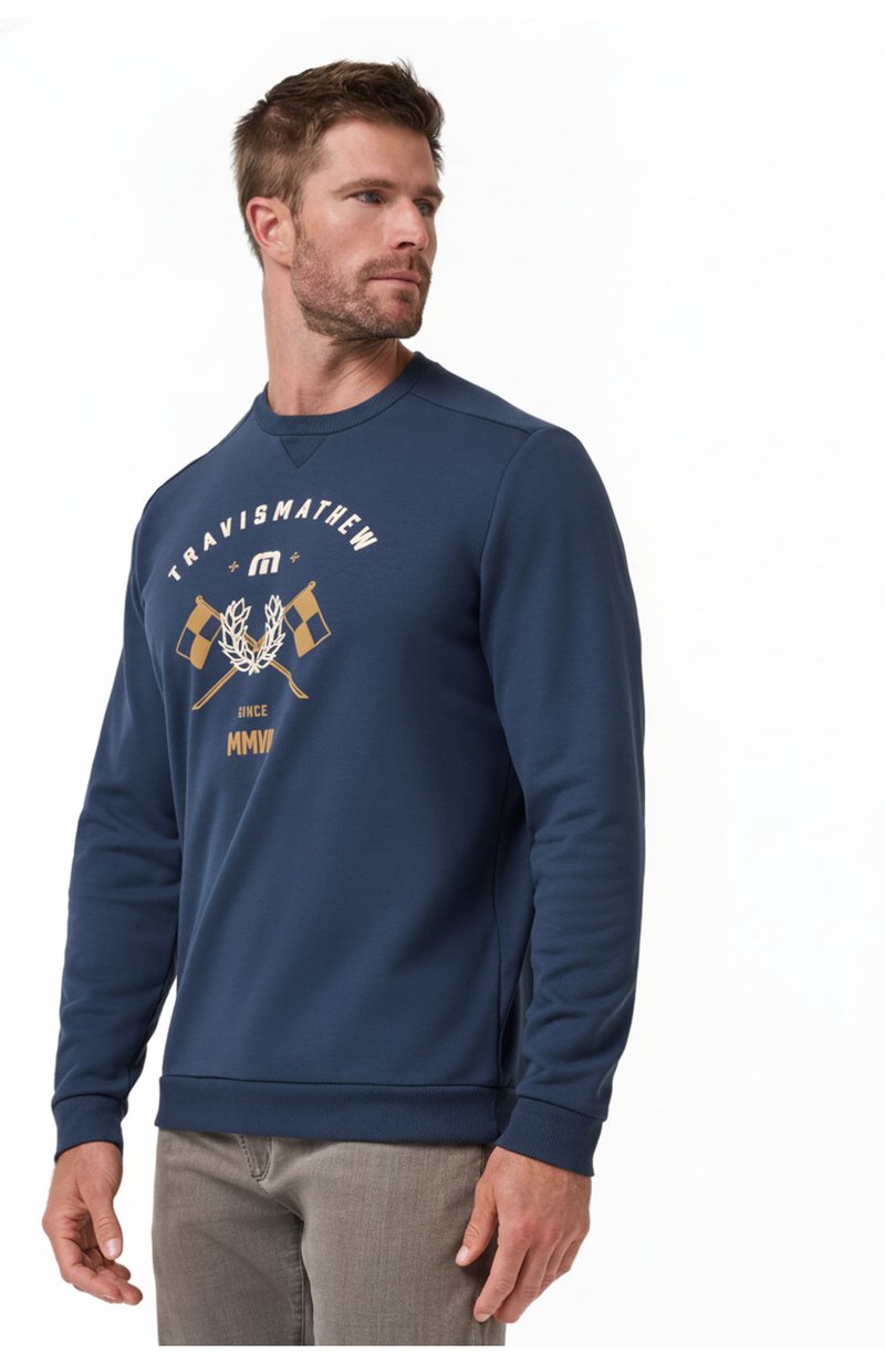 Travis Mathew TM Varsity Club Crew Herren Sweatshirt, total eclipse