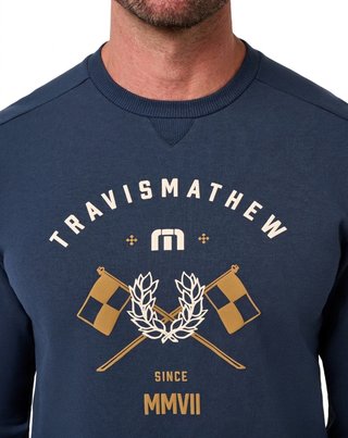 Travis Mathew TM Varsity Club Crew Herren Sweatshirt, total eclipse
