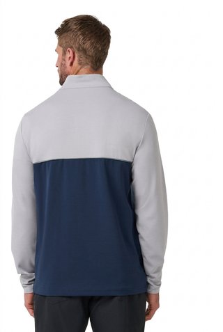Travis Mathew Fibercloud Color Block Quarter Zip, hellgrau