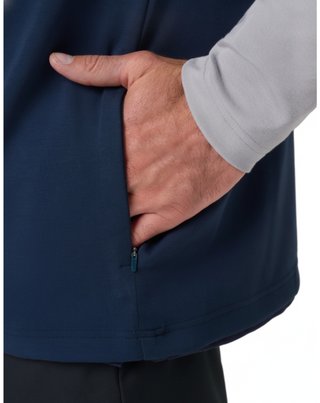 Travis Mathew Fibercloud Color Block Quarter Zip, hellgrau