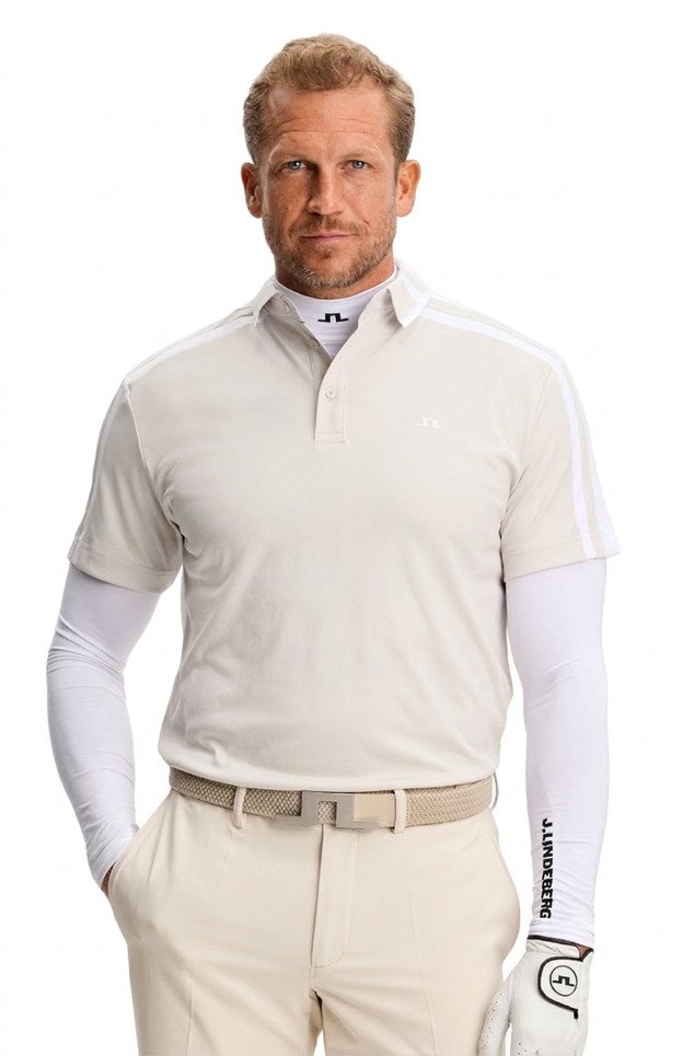 J.Lindeberg Bozak Herren Polo, moonbeam