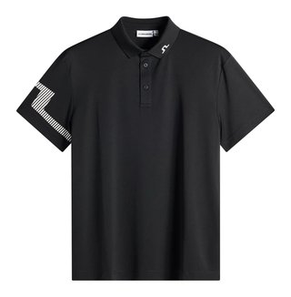 J.Lindeberg Heath Herren Polo, schwarz