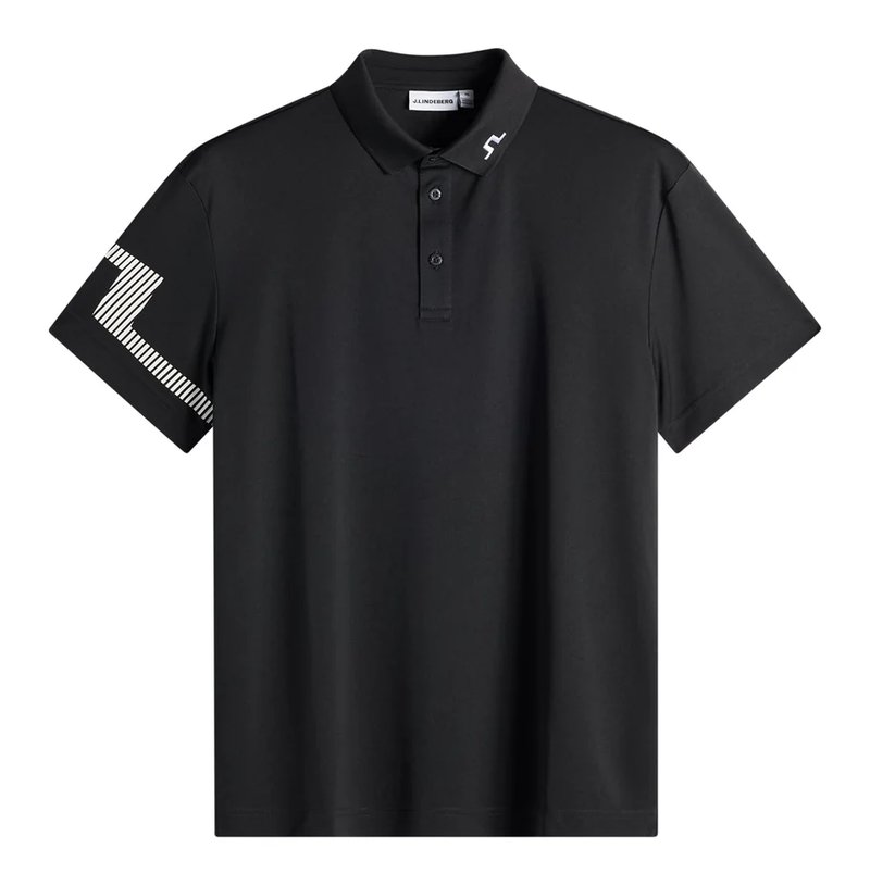 J.Lindeberg Heath Herren Polo, schwarz
